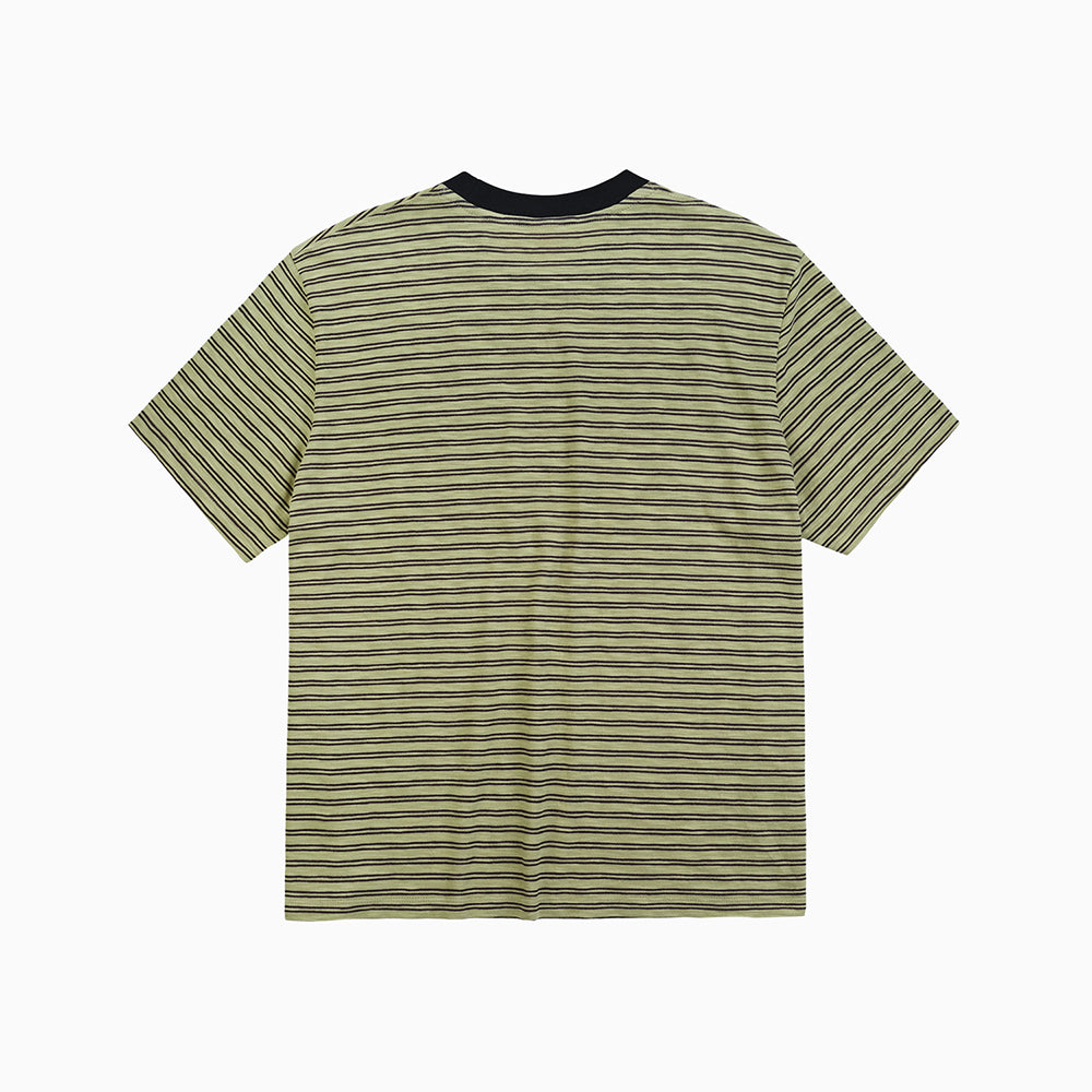 HELLO SUNRISE HS Stripe Pocket Tee_Olive