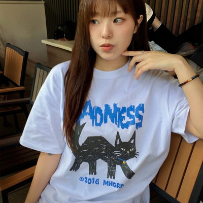 MADNESS CAT TEE WHITE(MG2GMMT521A)