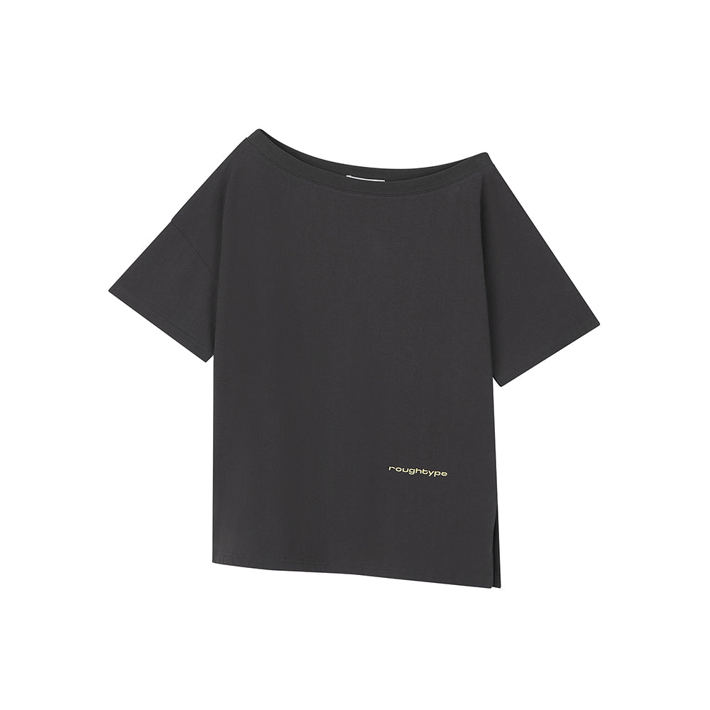 ROUGHTYPE Unbalanced Off-shoulder Short Sleeved - Charcoal