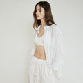 ACOVE Sheer Stripe Wrap Shirt_Sky Blue