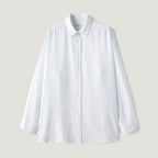 ACOVE Sheer Stripe Wrap Shirt_Sky Blue