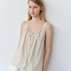 THE RYE String Detail Sleeveless Blouse(Beige)
