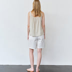 THE RYE String Detail Sleeveless Blouse(Beige)