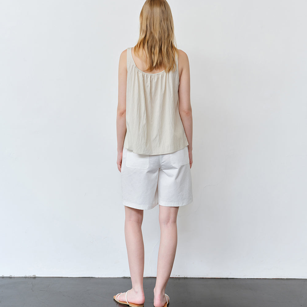 THE RYE String Detail Sleeveless Blouse(Beige)