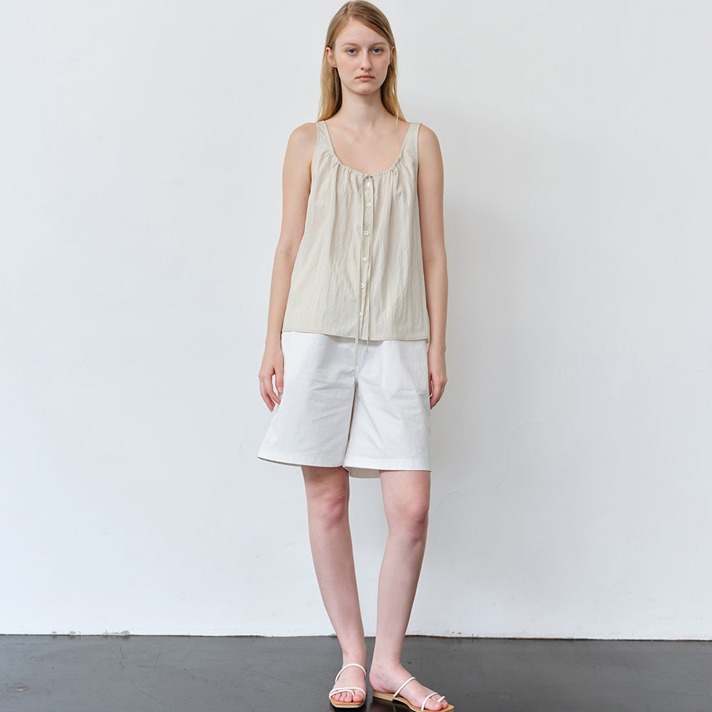 THE RYE String Detail Sleeveless Blouse(Beige)