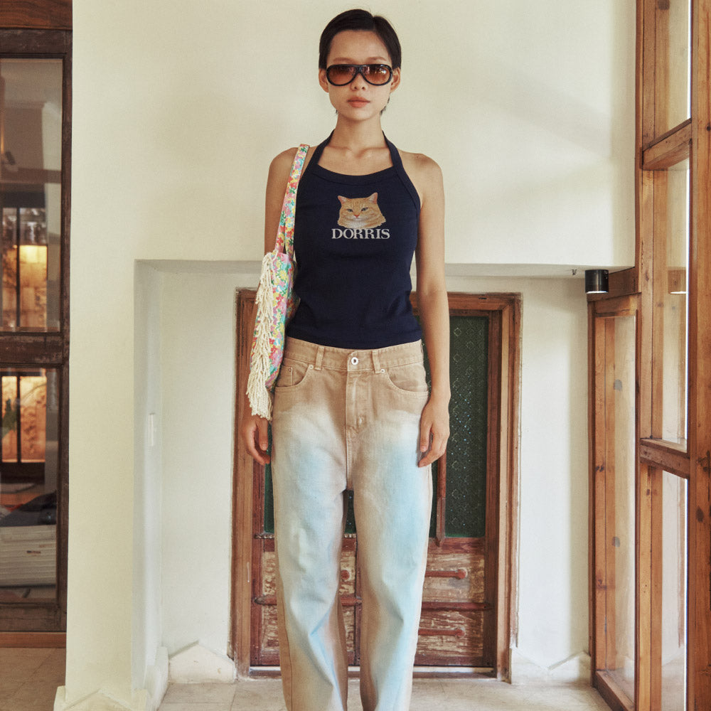 CENTAUR.KR DORRIS HALTERNECK SLEEVELESS_NAVY