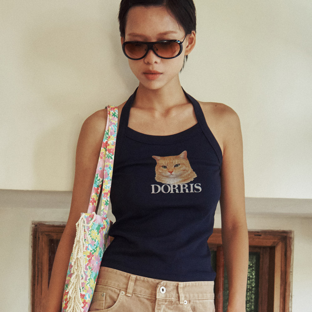 CENTAUR.KR DORRIS HALTERNECK SLEEVELESS_NAVY