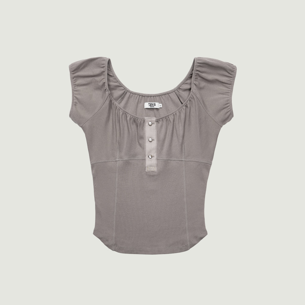 GROVE 26HS JOEY U-NECK TOP (5COLOR)