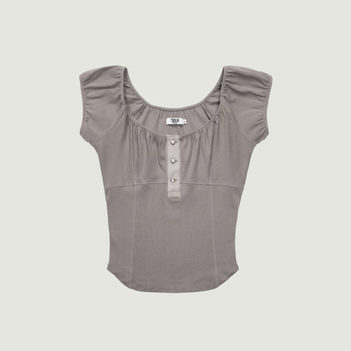 GROVE 26HS JOEY U-NECK TOP (5COLOR)