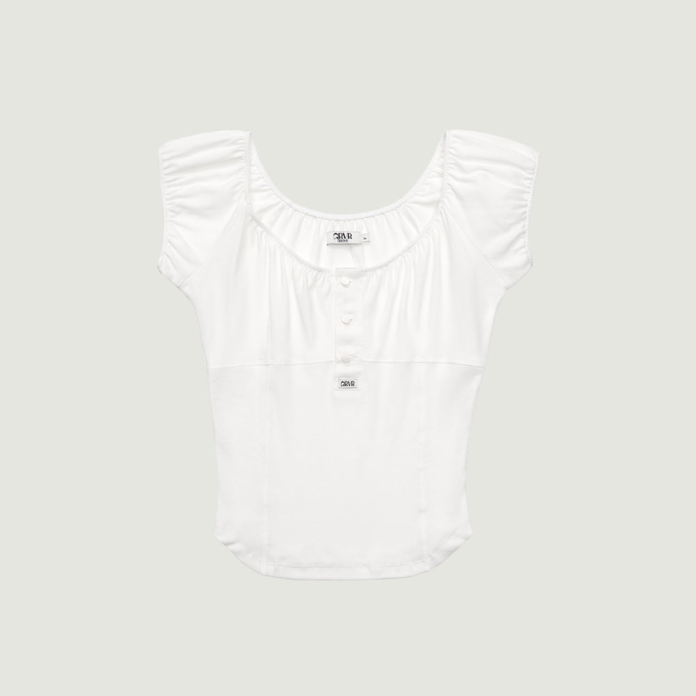 GROVE 26HS JOEY U-NECK TOP (5COLOR)