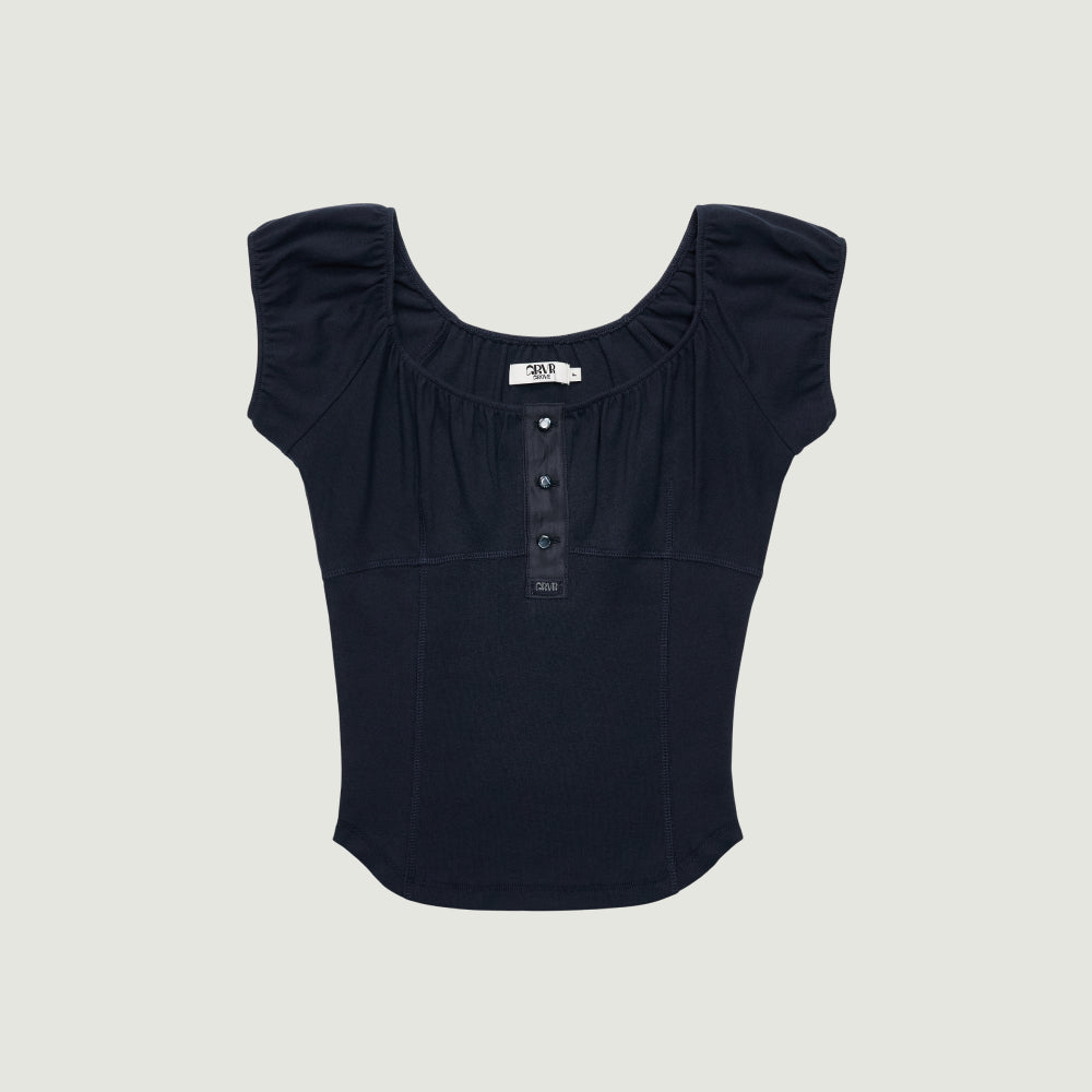 GROVE 26HS JOEY U-NECK TOP (5COLOR)