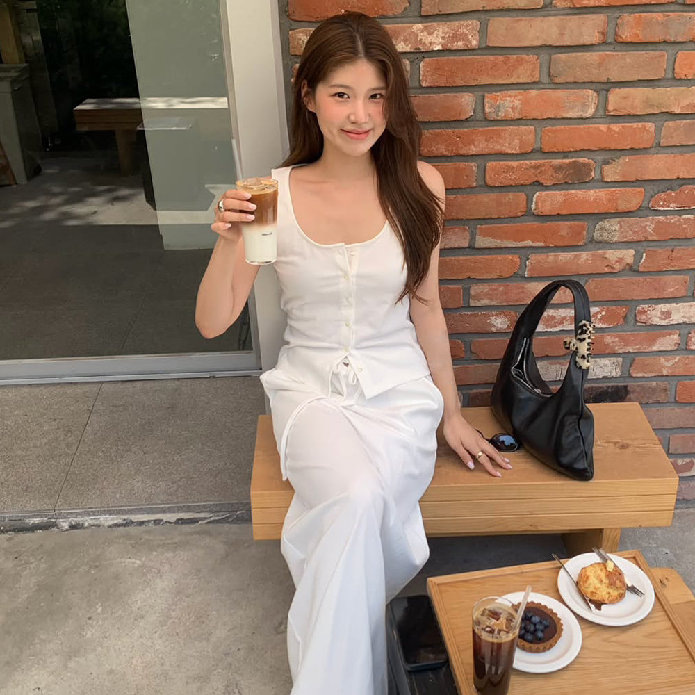 THE LILLE Bake Button Sleeveless_Ivory