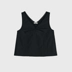NCSSRY Lace Tuck Sleeveless Top (Black)