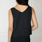 NCSSRY Lace Tuck Sleeveless Top (Black)