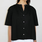 NCSSRY Cotton Back-Tie Blouse (Black)