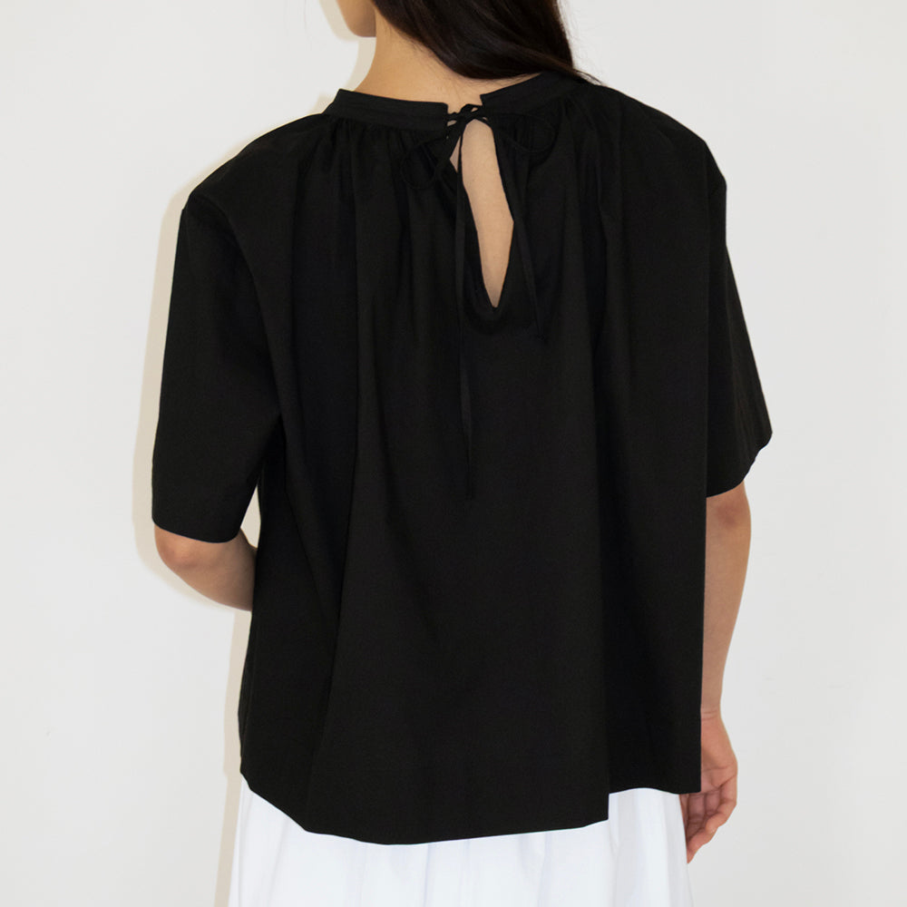 NCSSRY Cotton Back-Tie Blouse (Black)