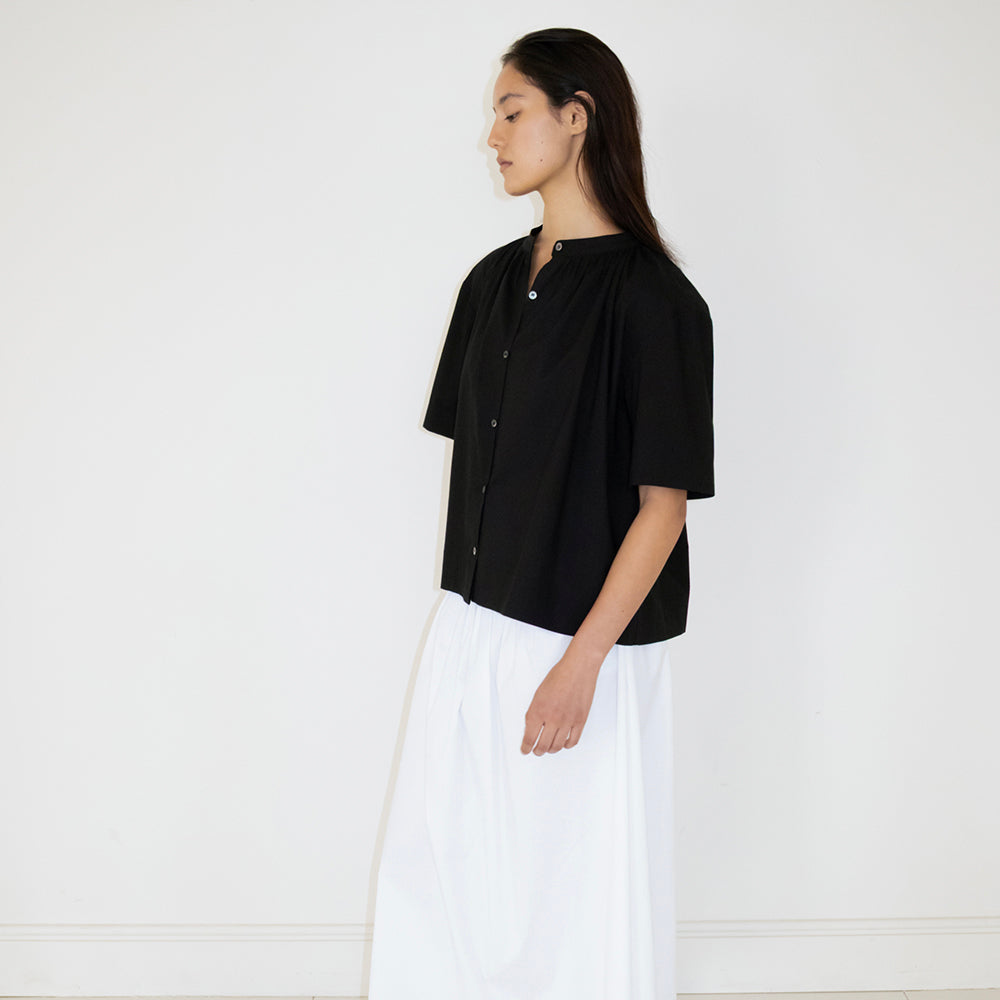 NCSSRY Cotton Back-Tie Blouse (Black)