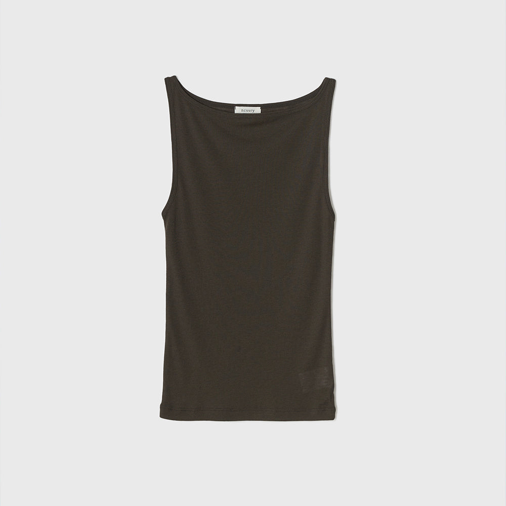 NCSSRY Boat Neck Sleeveless Top (Brown)