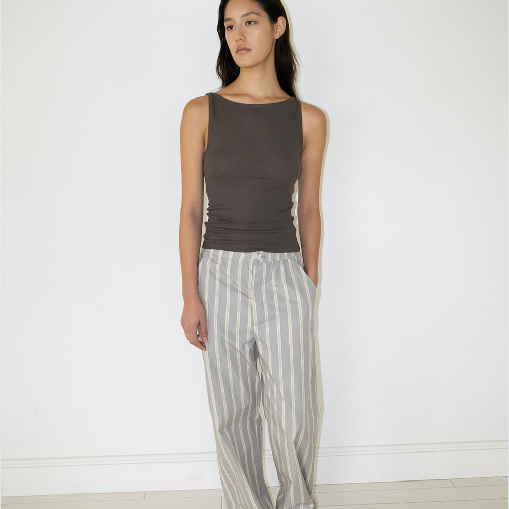 NCSSRY Boat Neck Sleeveless Top (Brown)