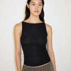 NCSSRY Boat Neck Sleeveless Top (Black)