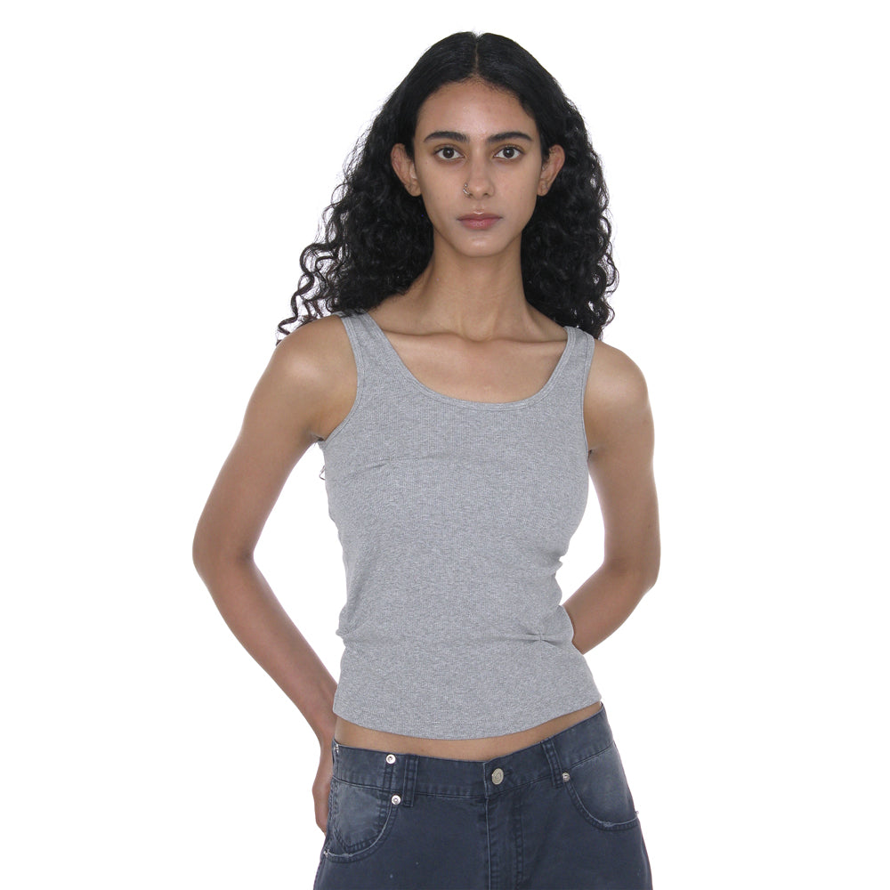 PARTIMENTO WOMEN RUCHED SLEEVELESS_MELANGE