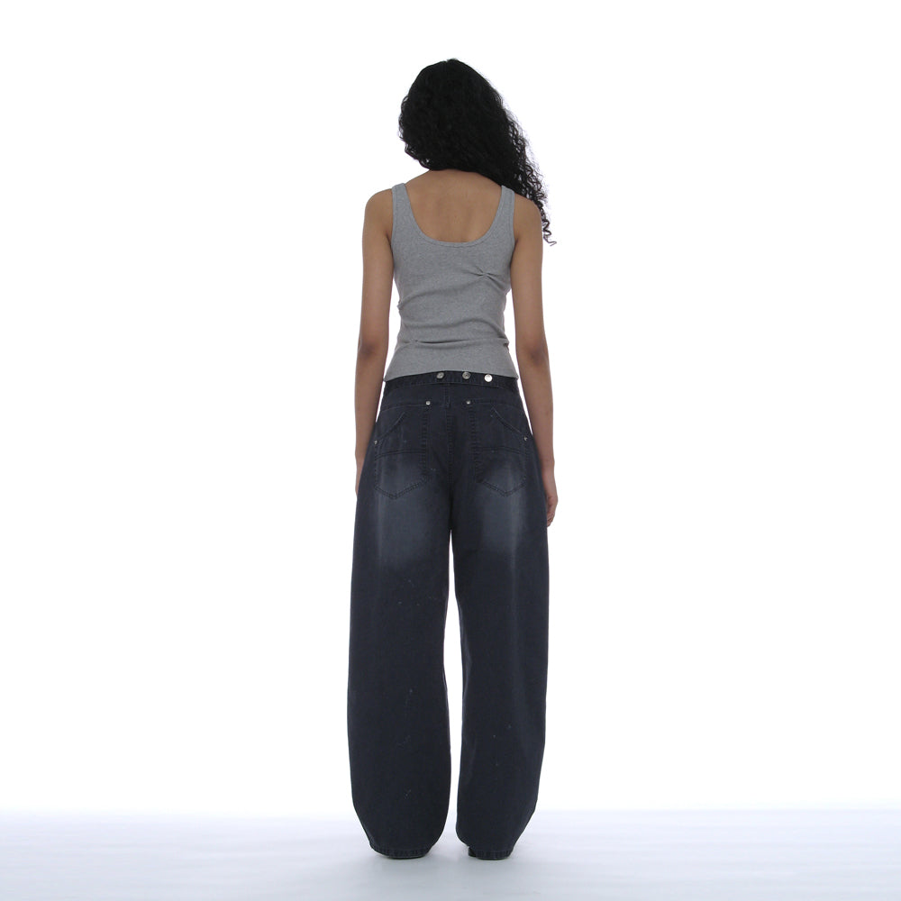 PARTIMENTO WOMEN RUCHED SLEEVELESS_MELANGE
