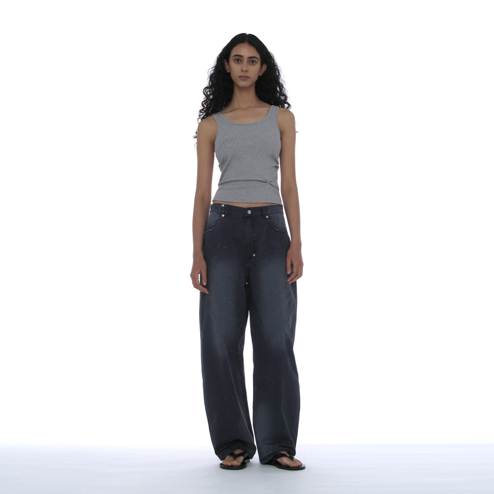 PARTIMENTO WOMEN RUCHED SLEEVELESS_MELANGE