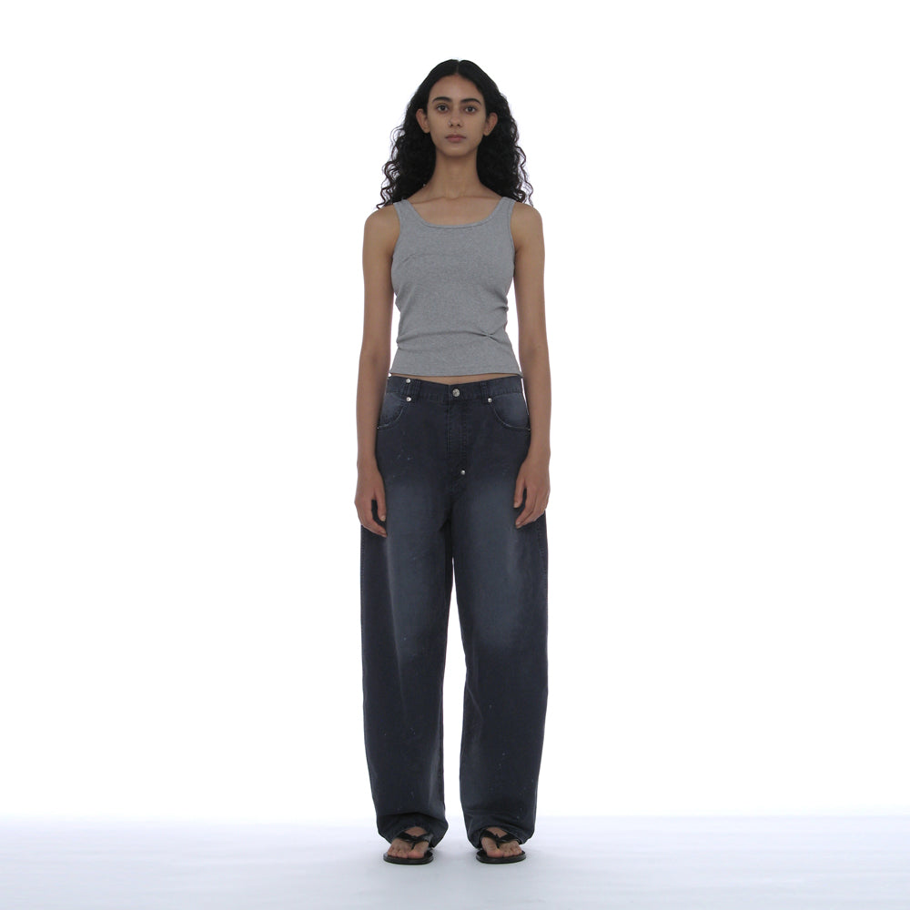PARTIMENTO WOMEN RUCHED SLEEVELESS_MELANGE