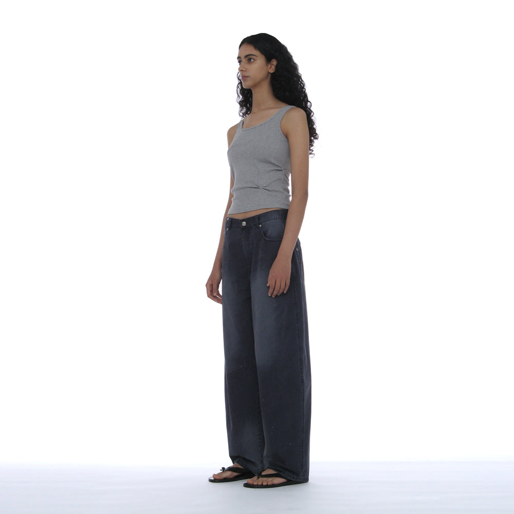 PARTIMENTO WOMEN RUCHED SLEEVELESS_MELANGE