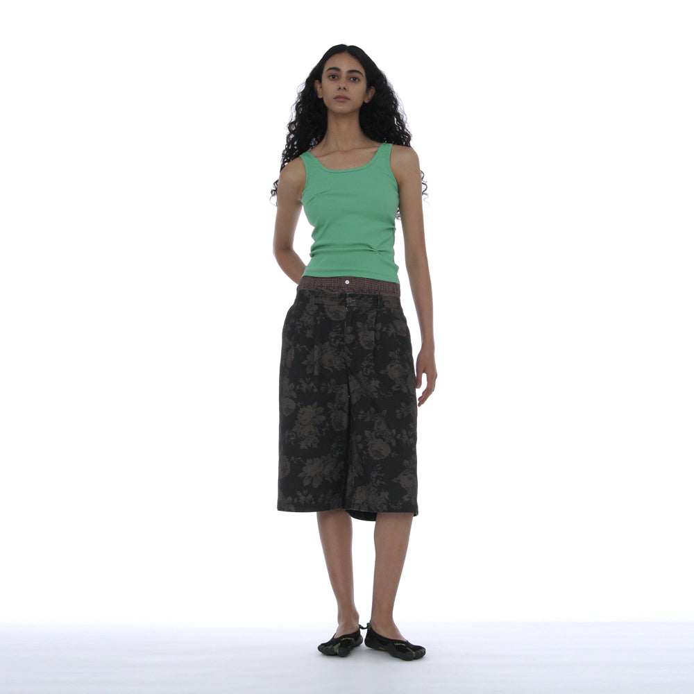 PARTIMENTO WOMEN RUCHED SLEEVELESS_NEON GREEN
