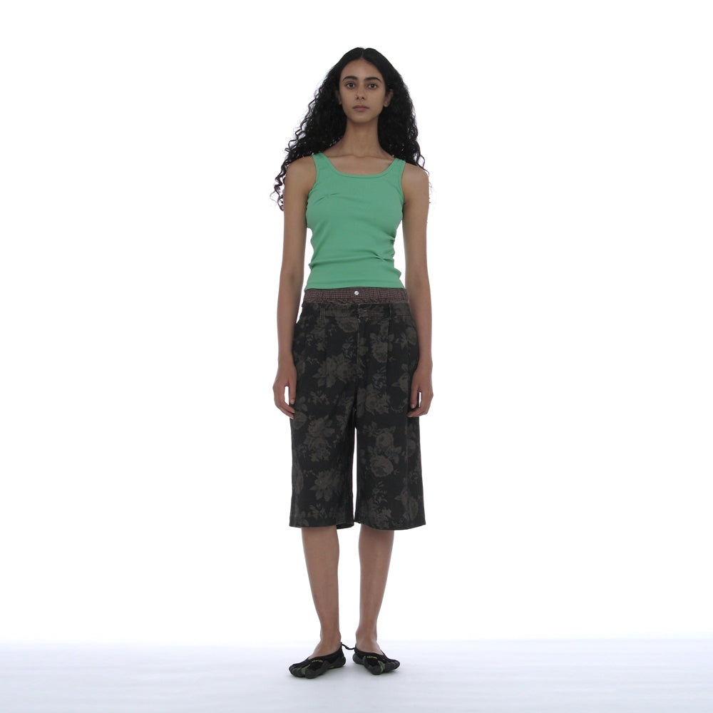 PARTIMENTO WOMEN RUCHED SLEEVELESS_NEON GREEN