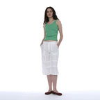 PARTIMENTO WOMEN RUCHED SLEEVELESS_NEON GREEN