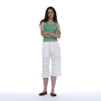 PARTIMENTO WOMEN RUCHED SLEEVELESS_NEON GREEN