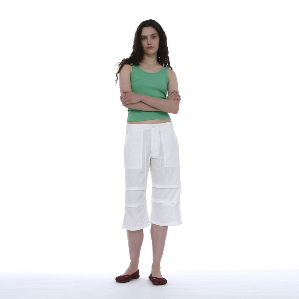 PARTIMENTO WOMEN RUCHED SLEEVELESS_NEON GREEN