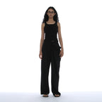 PARTIMENTO WOMEN RUCHED SLEEVELESS_BLACK