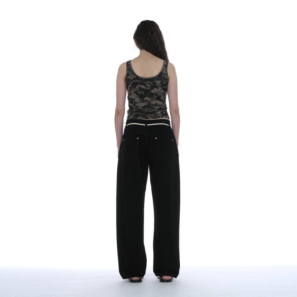PARTIMENTO WOMEN RUCHED SLEEVELESS_CAMOUFLAGE