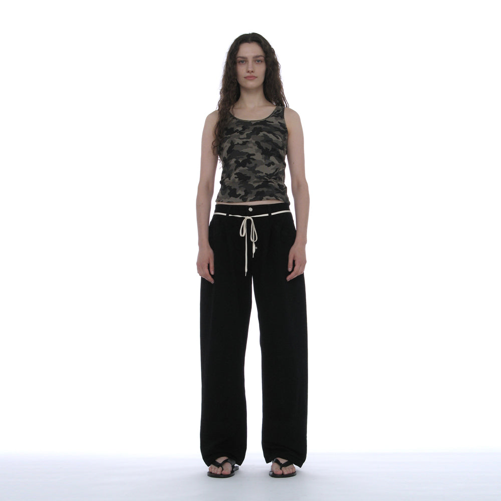 PARTIMENTO WOMEN RUCHED SLEEVELESS_CAMOUFLAGE