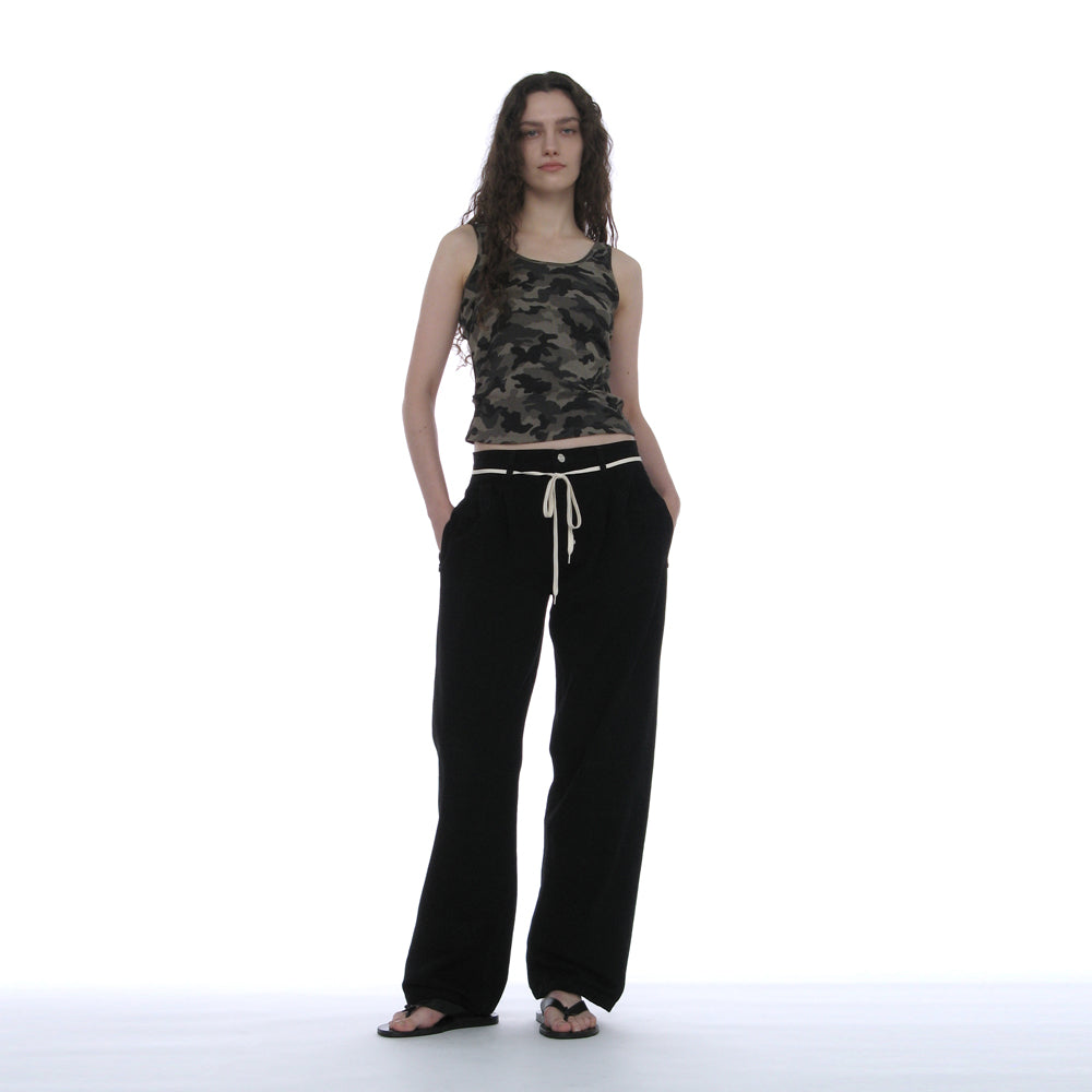 PARTIMENTO WOMEN RUCHED SLEEVELESS_CAMOUFLAGE