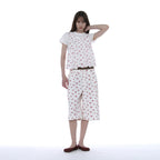 PARTIMENTO WOMEN FLORAL PRINTED SHORT SLEEVE TEE_WHITE