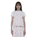 PARTIMENTO WOMEN FLORAL PRINTED SHORT SLEEVE TEE_WHITE