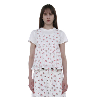 FLORAL PRINTED SHORT SLEEVE TEE_WHITE