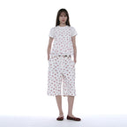 PARTIMENTO WOMEN FLORAL PRINTED SHORT SLEEVE TEE_WHITE