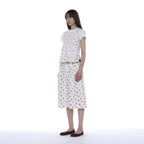 PARTIMENTO WOMEN FLORAL PRINTED SHORT SLEEVE TEE_WHITE