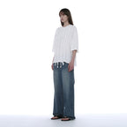 PARTIMENTO WOMEN FRILL TRIM HENLEY NECK TEE_WHITE