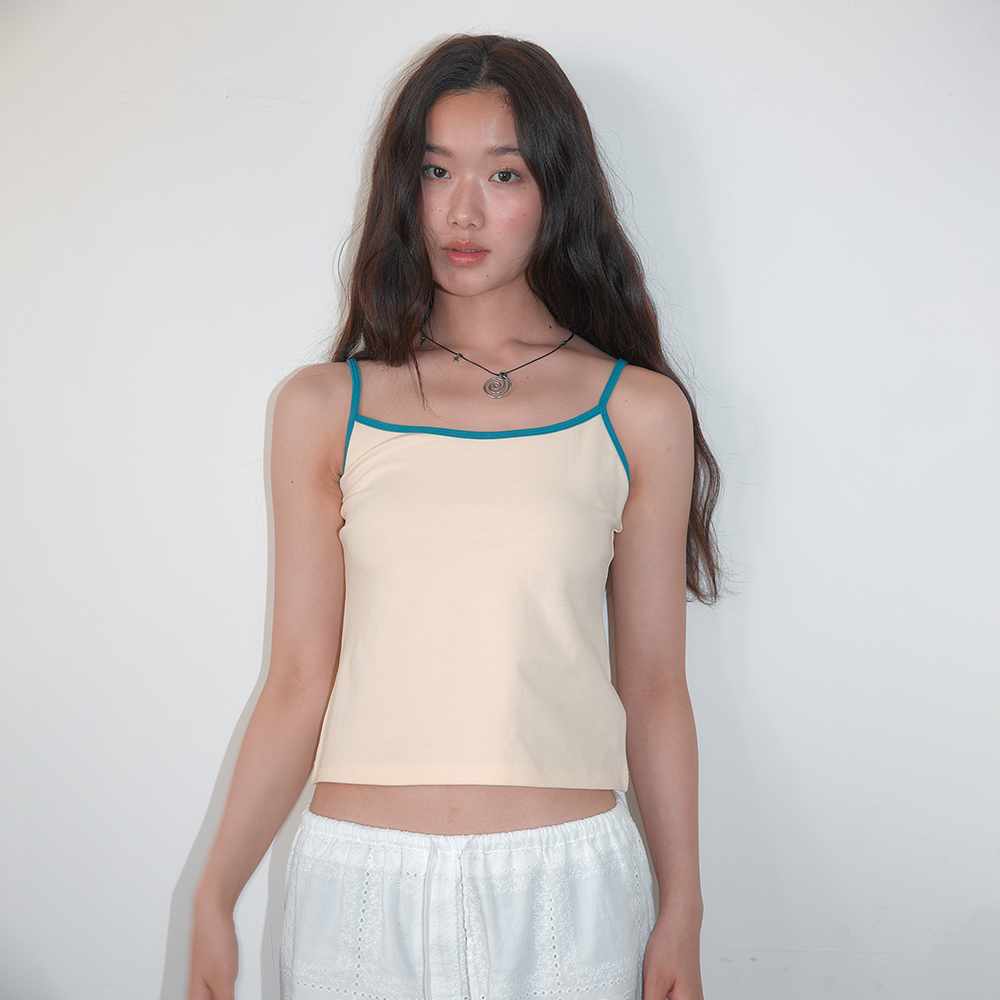 HOMEBODYTHINGS Contrast Strap Sleeveless (LIGHT YELLOW)