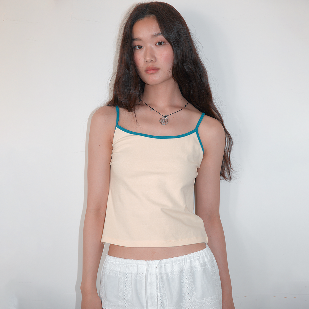 HOMEBODYTHINGS Contrast Strap Sleeveless (LIGHT YELLOW)