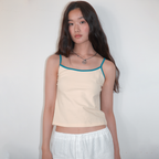 HOMEBODYTHINGS Contrast Strap Sleeveless (LIGHT YELLOW)