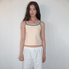 HOMEBODYTHINGS Contrast Strap Sleeveless (LIGHT YELLOW)
