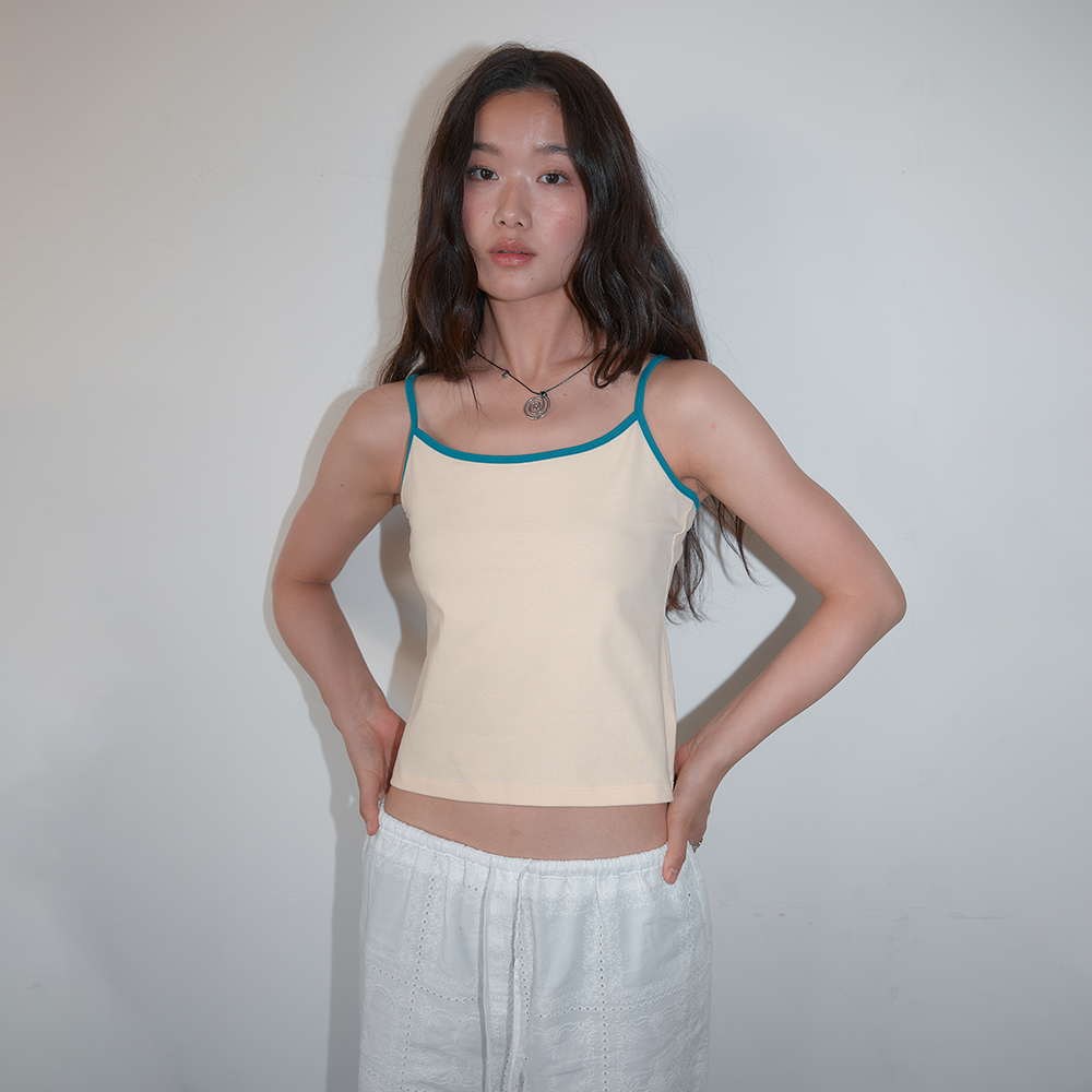 HOMEBODYTHINGS Contrast Strap Sleeveless (LIGHT YELLOW)