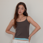 HOMEBODYTHINGS Layered Studded Sleeveless (BROWN - BLUE)